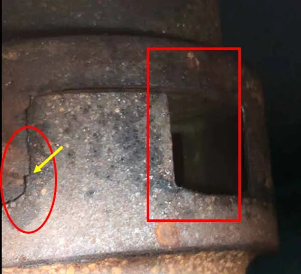Damaged coupling spider.