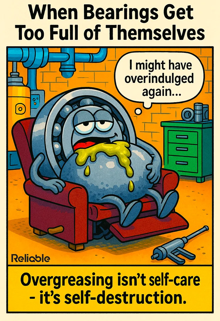 overgreasing bearings causes premature failure