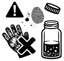 Dirty oil sample bottle