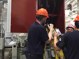 Using a hand-held ALL-TEST Pro 5 MCA device on a 13.2kV synchronous motor