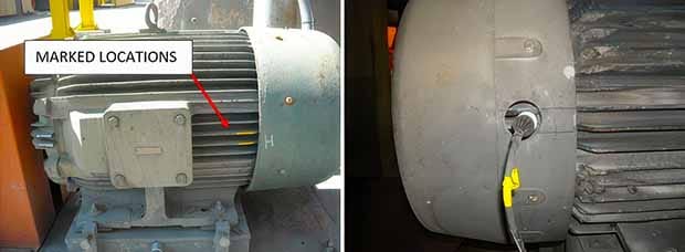 Marked Location and passing through fan cover.