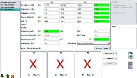 Data from the motor in Figure 1.