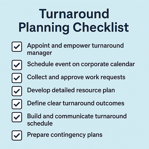 Typical Turnaround Planning Checklis
