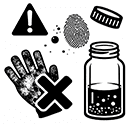Dirty oil sample bottle