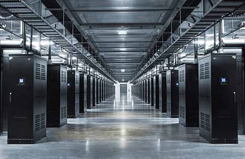Big Data is stored in server farms like this one. Picture of a Facebook server farm in Luleå, Sweden. It is less than 70 miles south of the Arctic Circle. It uses cold outside air to cool the servers.